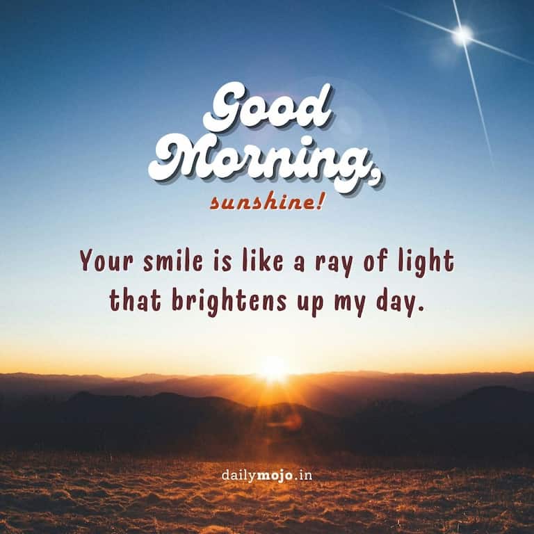 Special good morning message on smile for your love